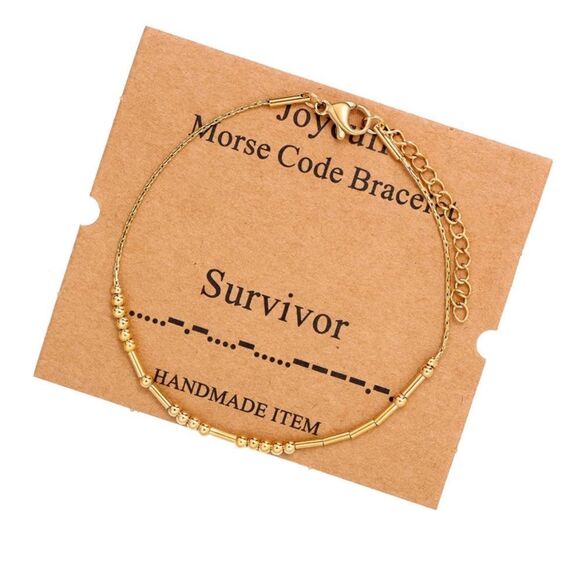 NWT Wool + Pepper Co. Morse Code Bracelet- Survivor - Picture 1 of 6